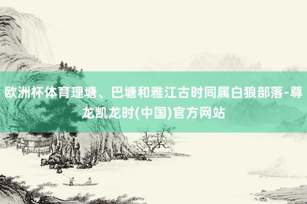 欧洲杯体育理塘、巴塘和雅江古时同属白狼部落-尊龙凯龙时(中国)官方网站