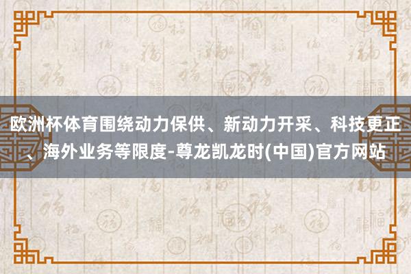 欧洲杯体育围绕动力保供、新动力开采、科技更正、海外业务等限度-尊龙凯龙时(中国)官方网站
