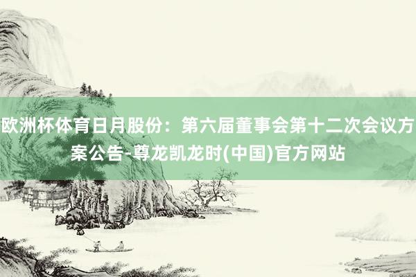 欧洲杯体育日月股份：第六届董事会第十二次会议方案公告-尊龙凯龙时(中国)官方网站
