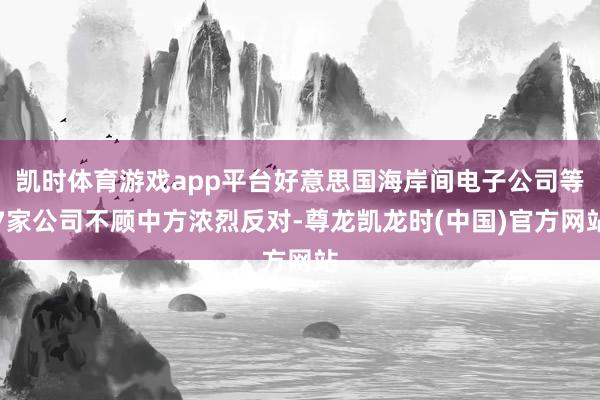 凯时体育游戏app平台好意思国海岸间电子公司等7家公司不顾中方浓烈反对-尊龙凯龙时(中国)官方网站