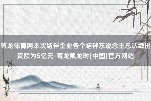尊龙体育网本次结伴企业各个结伴东说念主总认缴出资额为5亿元-尊龙凯龙时(中国)官方网站