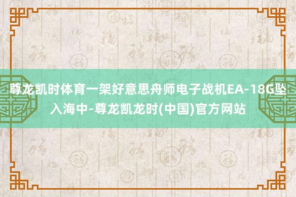 尊龙凯时体育一架好意思舟师电子战机EA-18G坠入海中-尊龙凯龙时(中国)官方网站