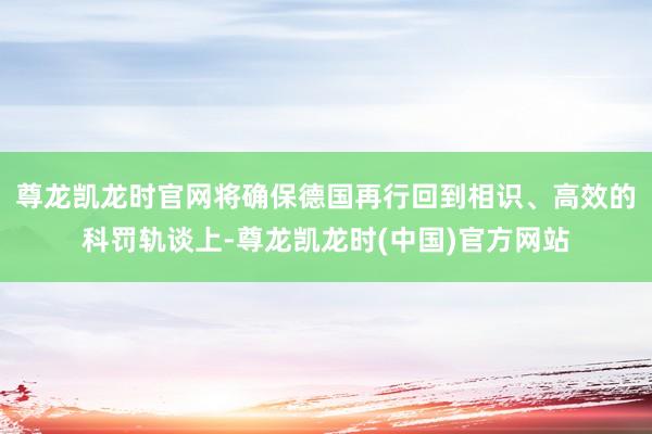 尊龙凯龙时官网将确保德国再行回到相识、高效的科罚轨谈上-尊龙凯龙时(中国)官方网站