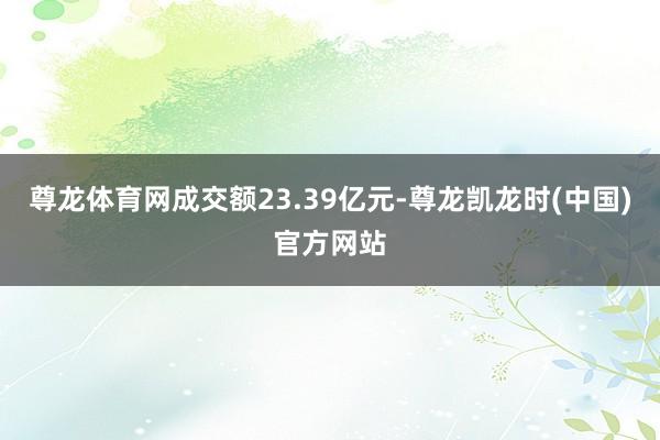 尊龙体育网成交额23.39亿元-尊龙凯龙时(中国)官方网站
