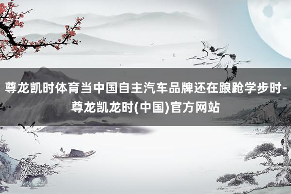 尊龙凯时体育当中国自主汽车品牌还在踉跄学步时-尊龙凯龙时(中国)官方网站