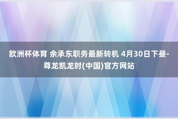 欧洲杯体育 余承东职务最新转机 4月30日下昼-尊龙凯龙时(中国)官方网站