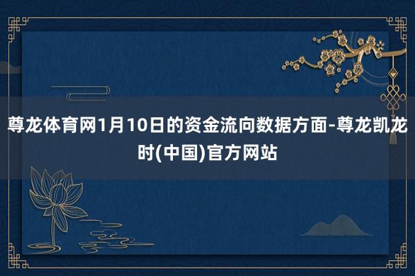 尊龙体育网1月10日的资金流向数据方面-尊龙凯龙时(中国)官方网站
