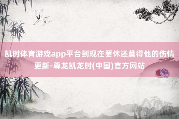 凯时体育游戏app平台到现在罢休还莫得他的伤情更新-尊龙凯龙时(中国)官方网站