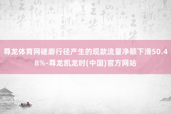 尊龙体育网磋磨行径产生的现款流量净额下滑50.48%-尊龙凯龙时(中国)官方网站