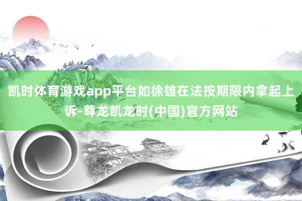 凯时体育游戏app平台如徐雄在法按期限内拿起上诉-尊龙凯龙时(中国)官方网站