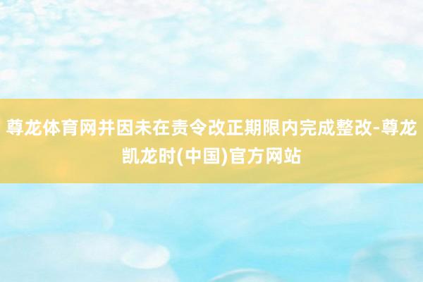 尊龙体育网并因未在责令改正期限内完成整改-尊龙凯龙时(中国)官方网站