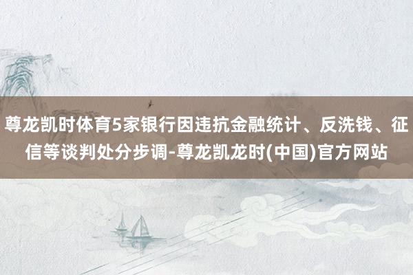 尊龙凯时体育5家银行因违抗金融统计、反洗钱、征信等谈判处分步调-尊龙凯龙时(中国)官方网站