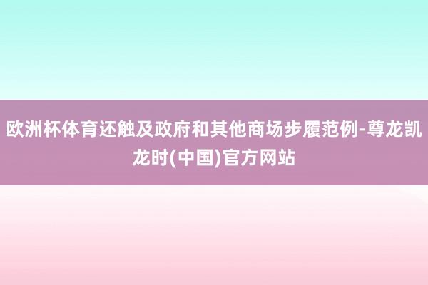 欧洲杯体育还触及政府和其他商场步履范例-尊龙凯龙时(中国)官方网站