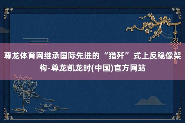 尊龙体育网继承国际先进的 “猎歼” 式上反稳像架构-尊龙凯龙时(中国)官方网站