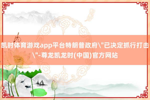 凯时体育游戏app平台特朗普政府