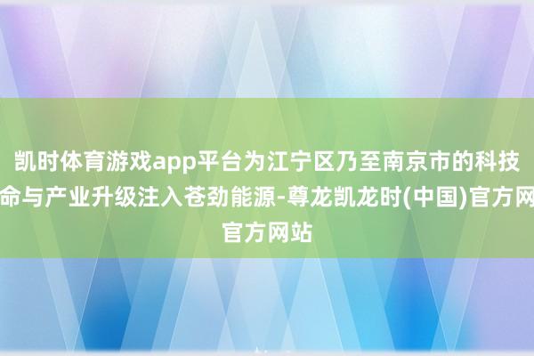 凯时体育游戏app平台为江宁区乃至南京市的科技革命与产业升级注入苍劲能源-尊龙凯龙时(中国)官方网站